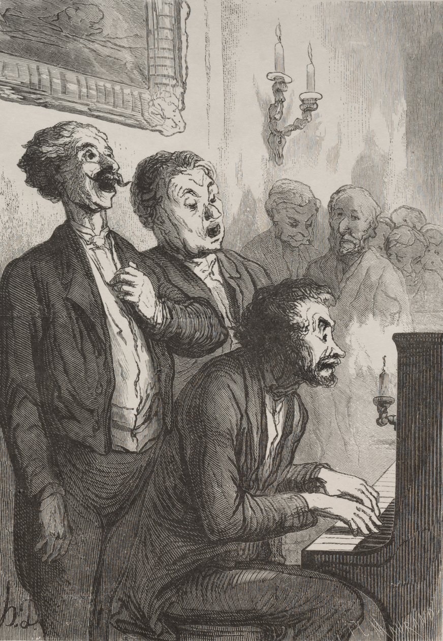 The Singers: The Singers in the Salon av Honoré Daumier