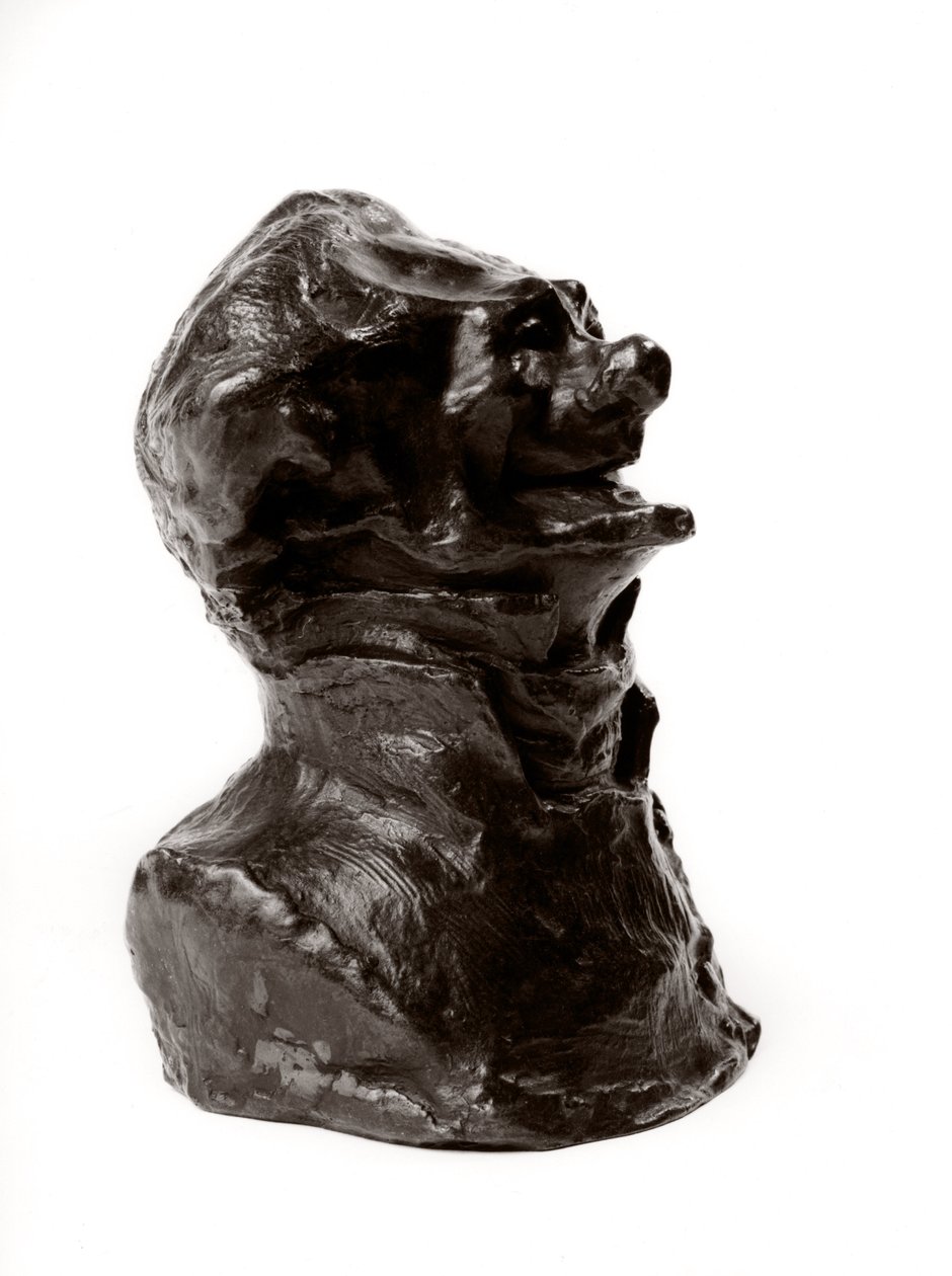 Bystene massevis av "" kjendiser fra det høyre midten"" "" karikatur av Charles Philipon (Philippon), regissør for "" karikatur"" og "" Charivari""". Journalist. Latteren edente."" Skulptur av Honore Daumier (1808-1879) 1800-tallet Dim i av Honoré Daumier
