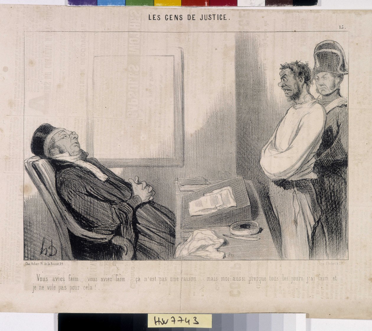 Rettferdighetens folk. Tegneserie av Honore Daumier (1808-1879), 37,5x28. Utdrag fra avisen Le"" Charivari"", Musee des Beaux Arts, Palais Longchamp, Marseille. av Honoré Daumier