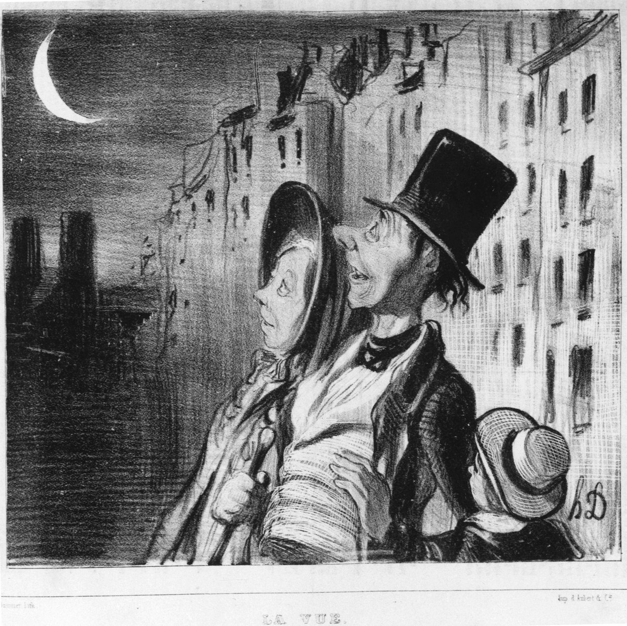 Utsikten: serie hentet fra "" Cinq sens", av Honore Daumier (1808-1879). "" Charivari"" av Honoré Daumier