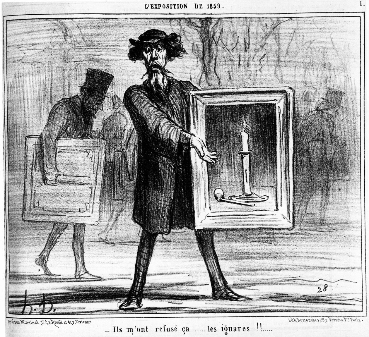 De nektet meg... de ignorerende!!... , hentet fra "" Paintings and Salons", tegneserieserie av Honore Daumier (1808-1879). “Charivari” av Honoré Daumier