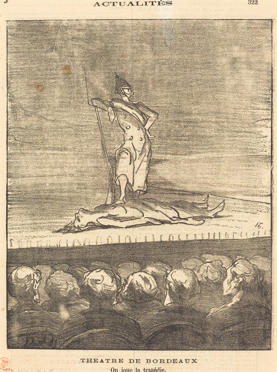 Bordeaux Theatre - vi spiller tragedien av Honoré Daumier