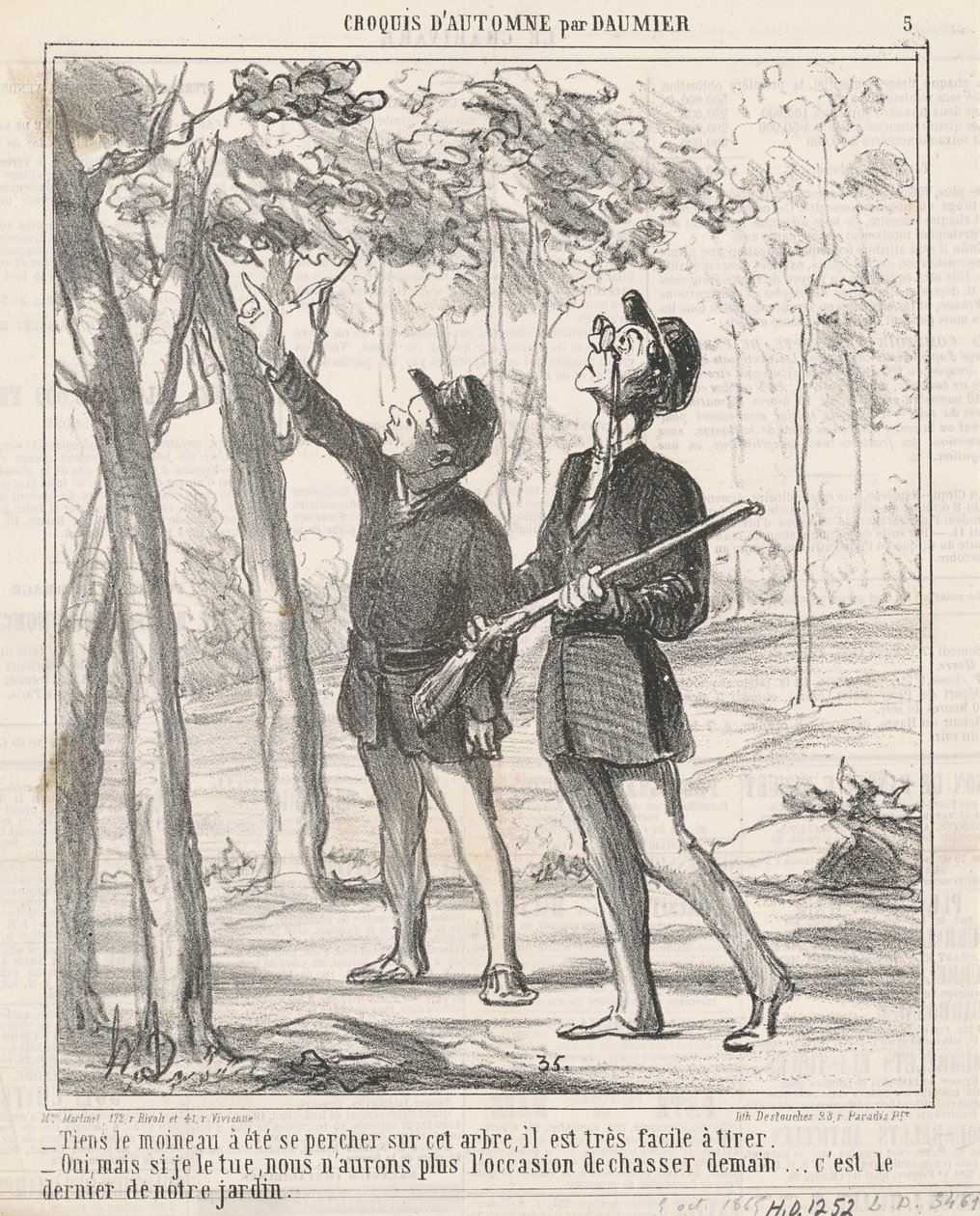 Her har spurven blitt sittende av Honoré Daumier