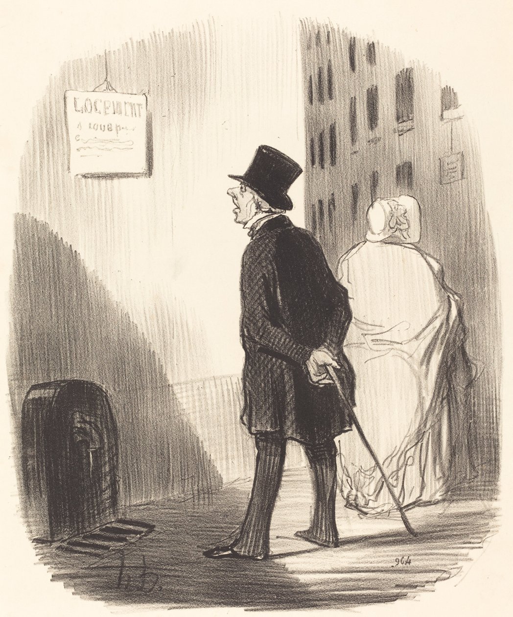 Her er et tegn på at min kone har bestått... av Honoré Daumier
