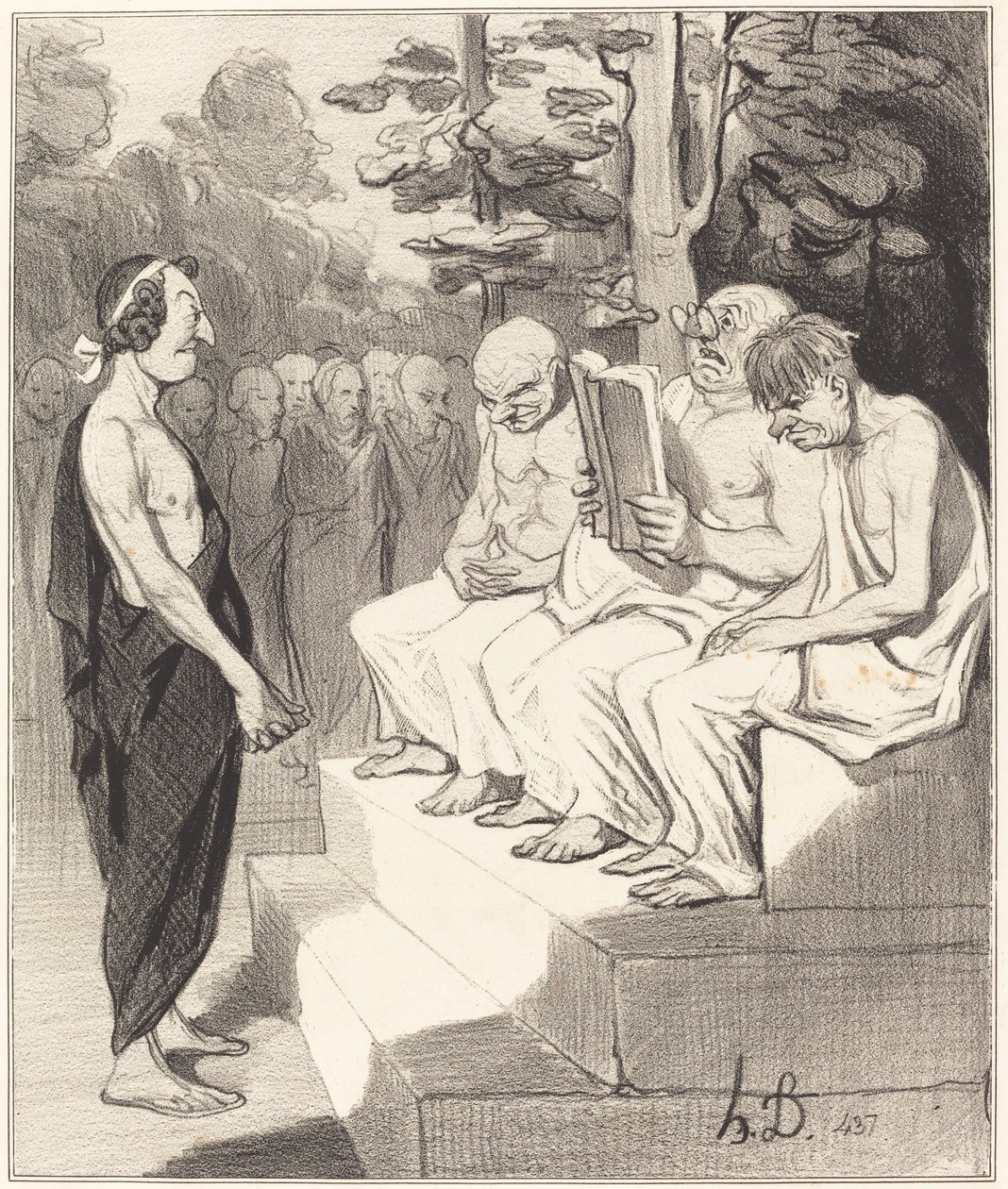 Telemachus forhørt av vismennene av Honoré Daumier
