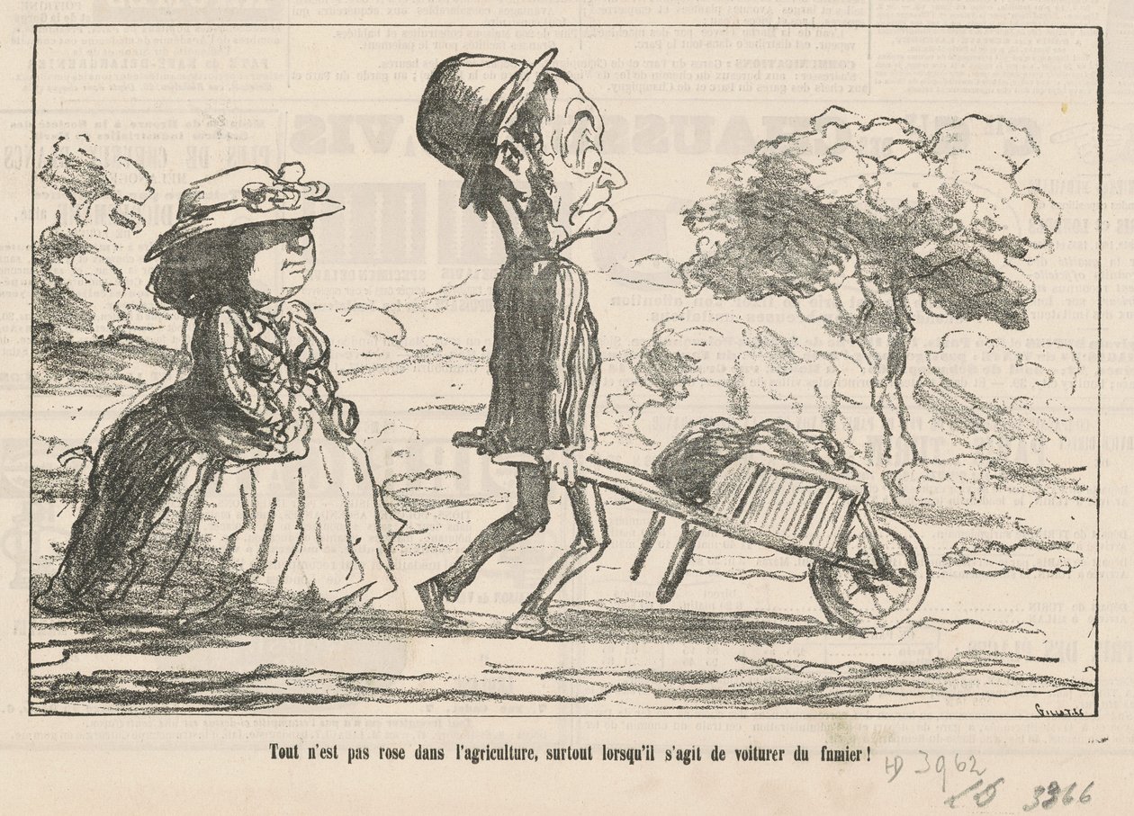 Alt er ikke rosenrødt i landbruket... av Honoré Daumier