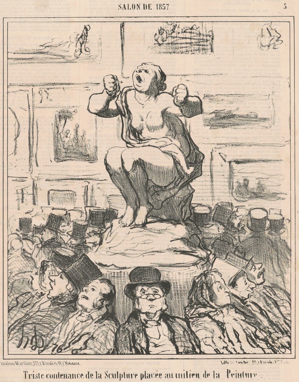 Skulpturens triste utseende... av Honoré Daumier