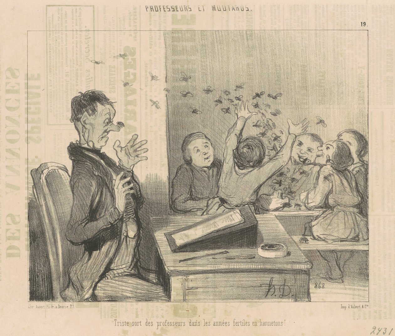 Trist skjebne for lærere... av Honoré Daumier