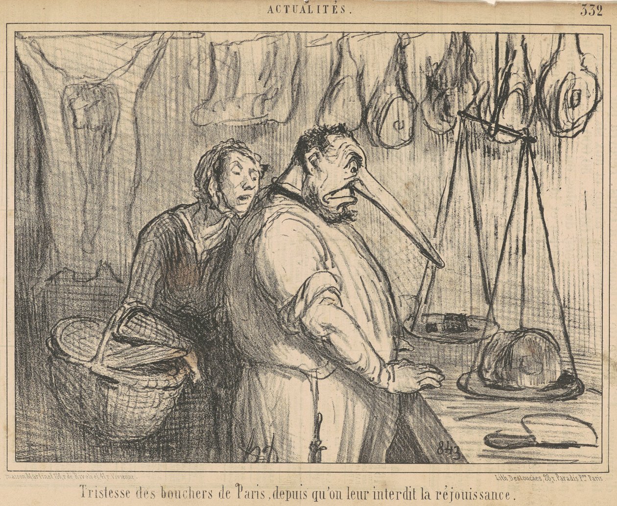 Tristhet til slakterene i Paris... av Honoré Daumier