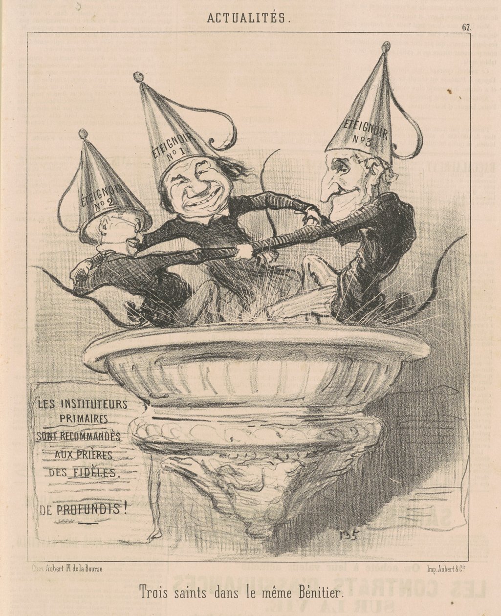 Tre helgener i samme stoup av Honoré Daumier