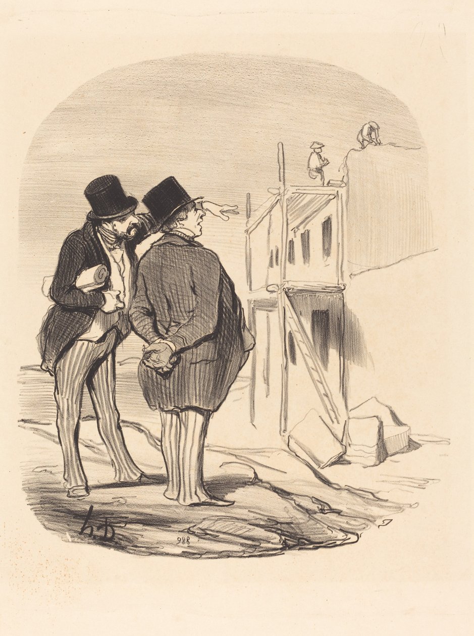 To menn midt i ruiner av Honoré Daumier