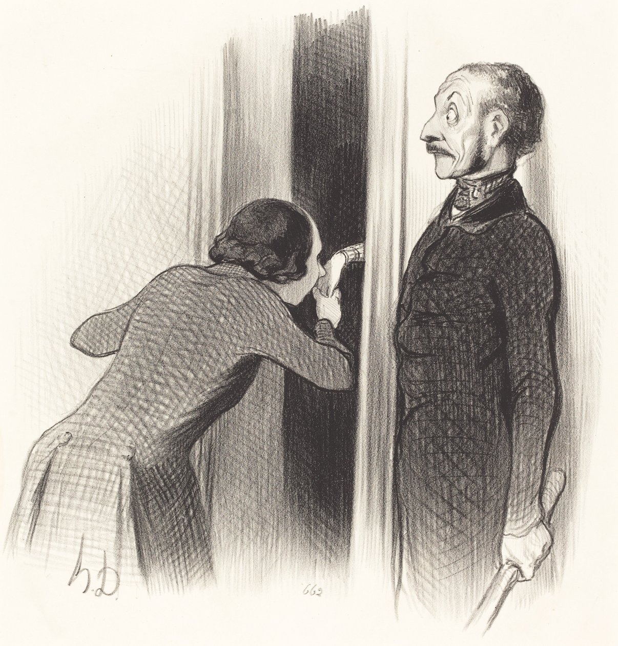 En veldig glad elsker av Honoré Daumier