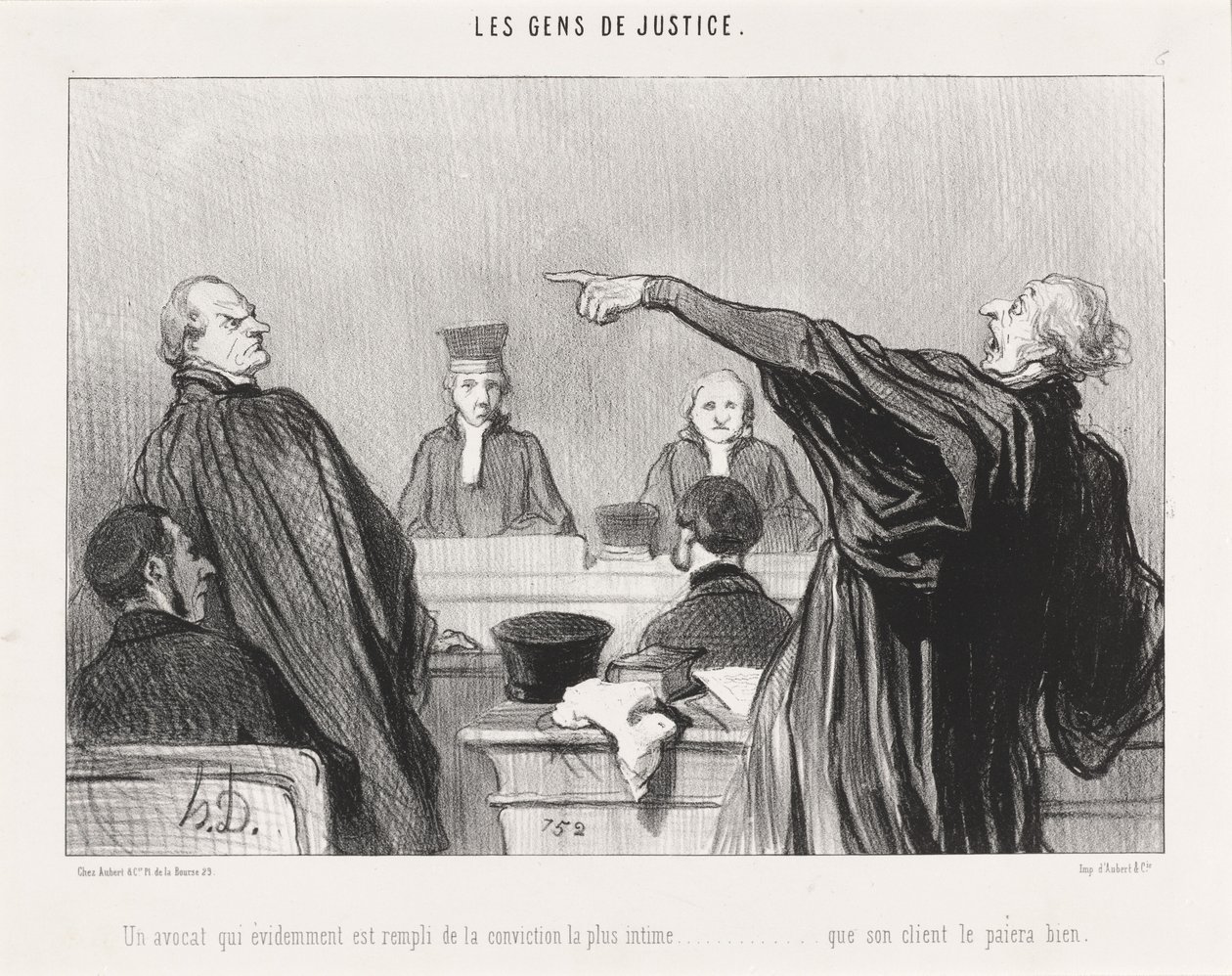 En advokat som er... fylt med overbevisning... intim... av Honoré Daumier