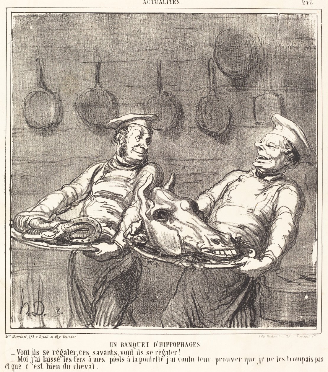 En bankett av hestespisere av Honoré Daumier