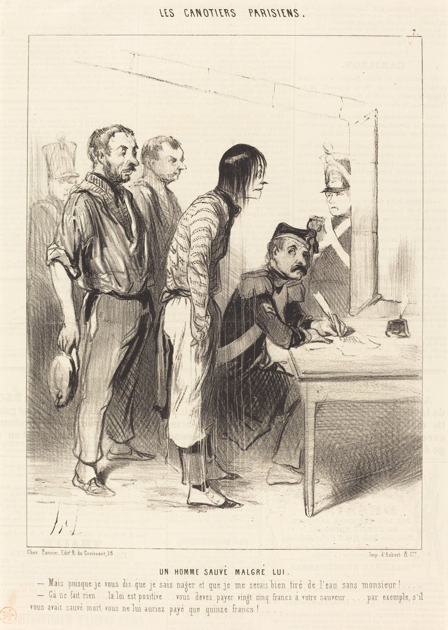 En mann reddet på tross av seg selv av Honoré Daumier