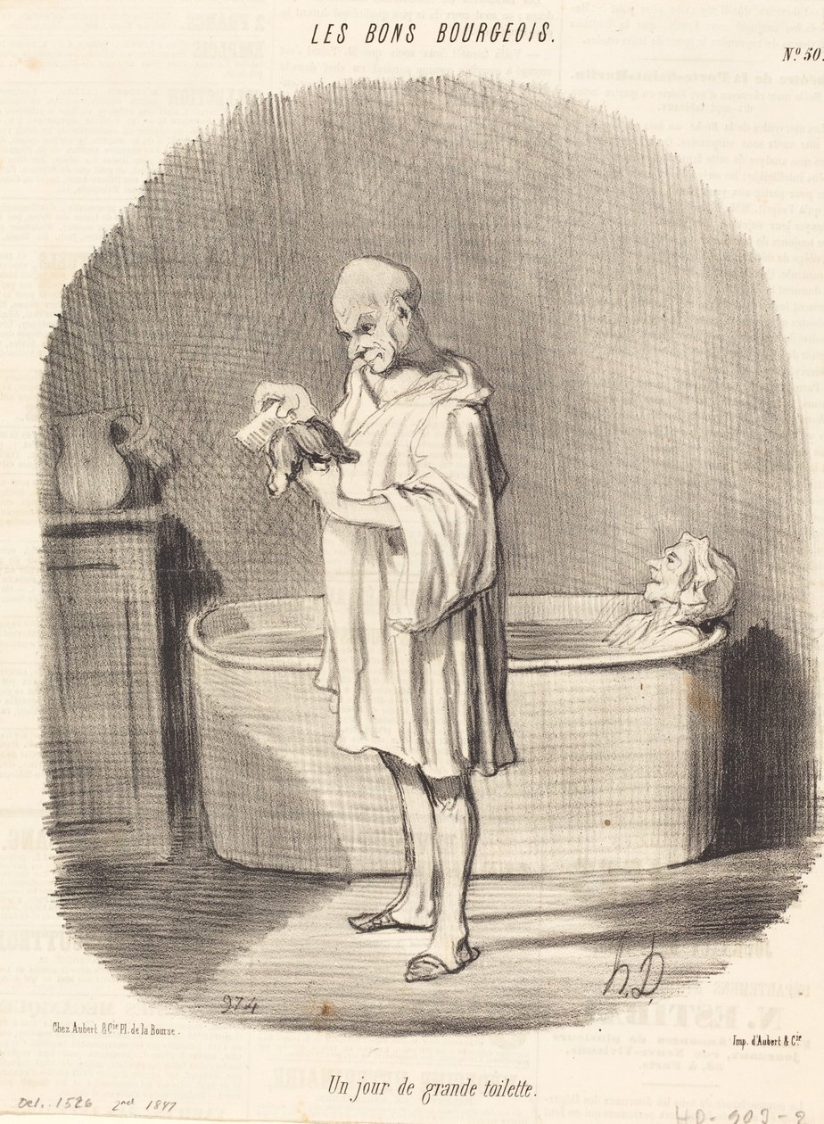 En dag med flott toalett av Honoré Daumier