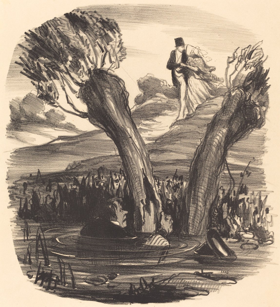 En ektemann brent av sjalusiens ild av Honoré Daumier