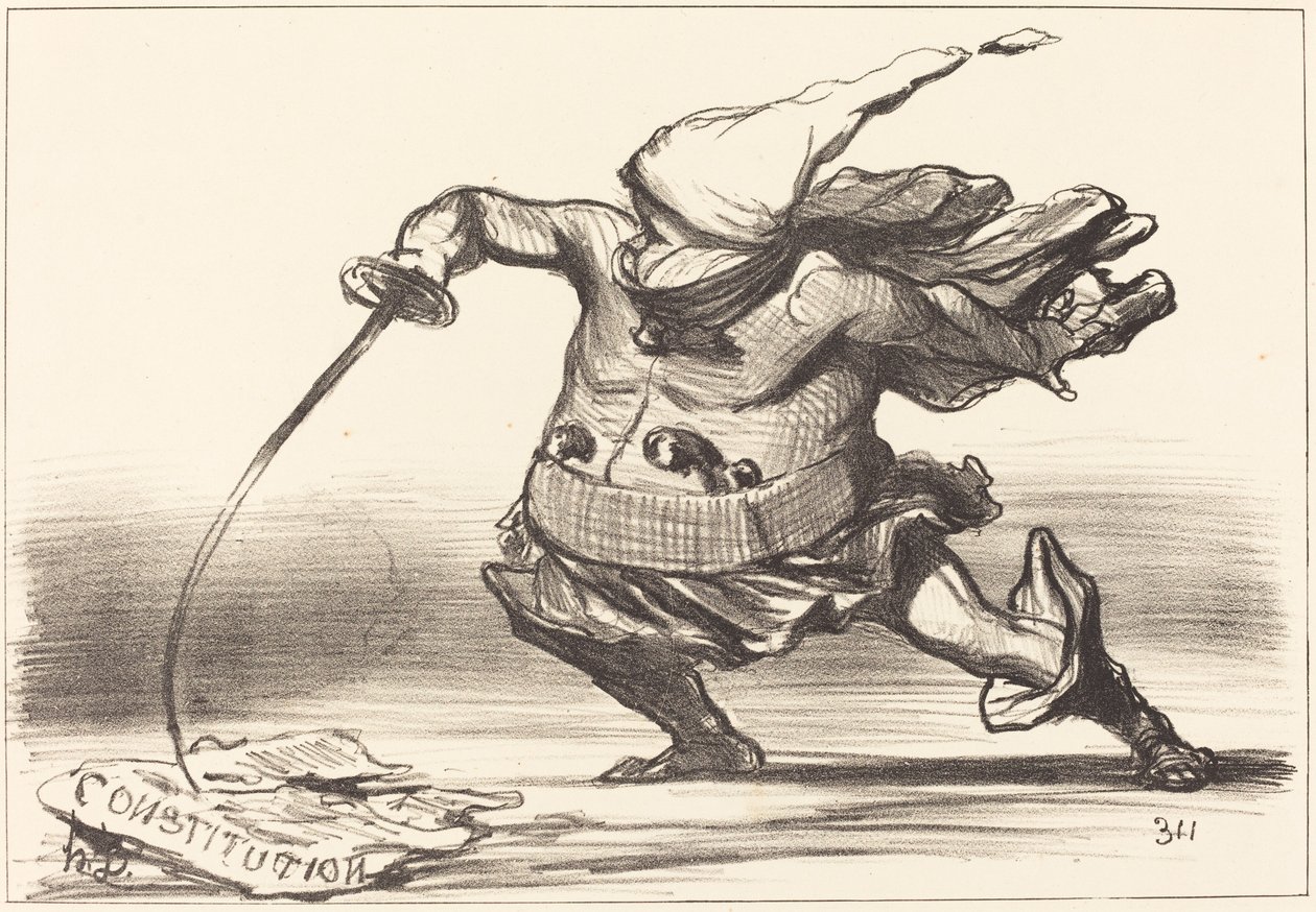 En Matamore iført en... støvel... av Honoré Daumier