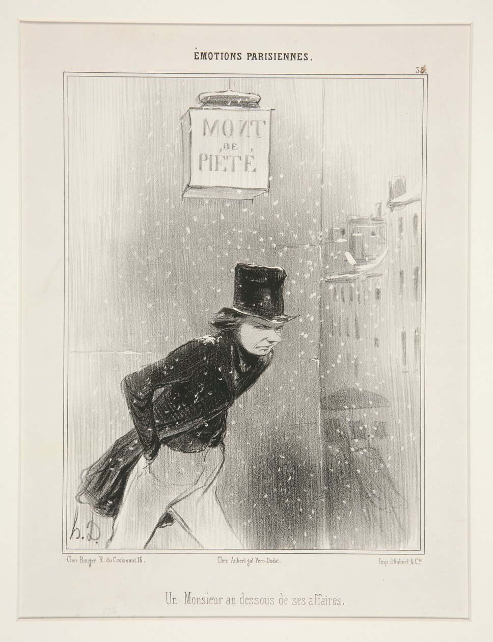 En mann på bunnen av sine saker av Honoré Daumier