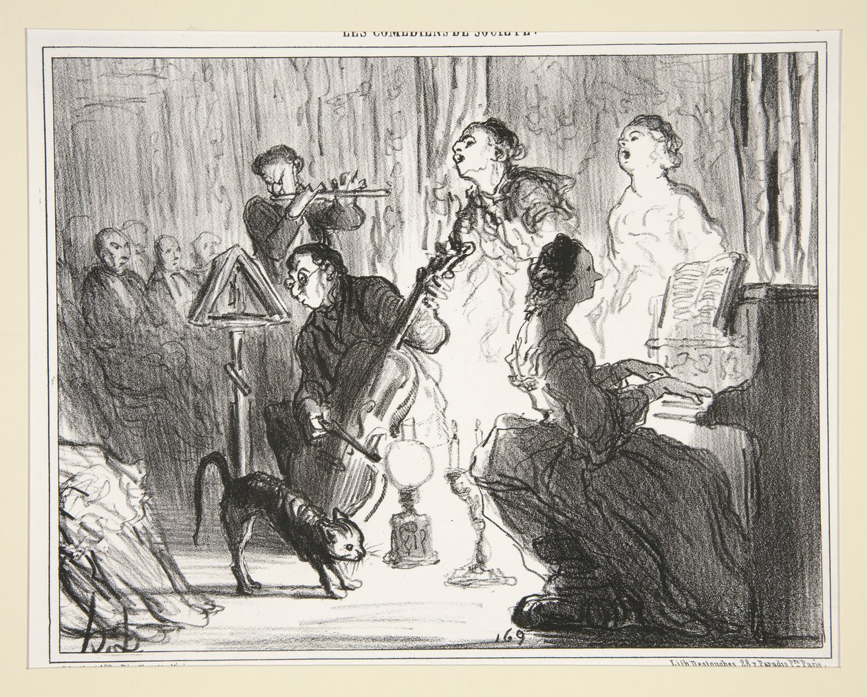 An Orchestra in a Very Comme il faut House, no. 8 av The Comedians of Society av Honoré Daumier