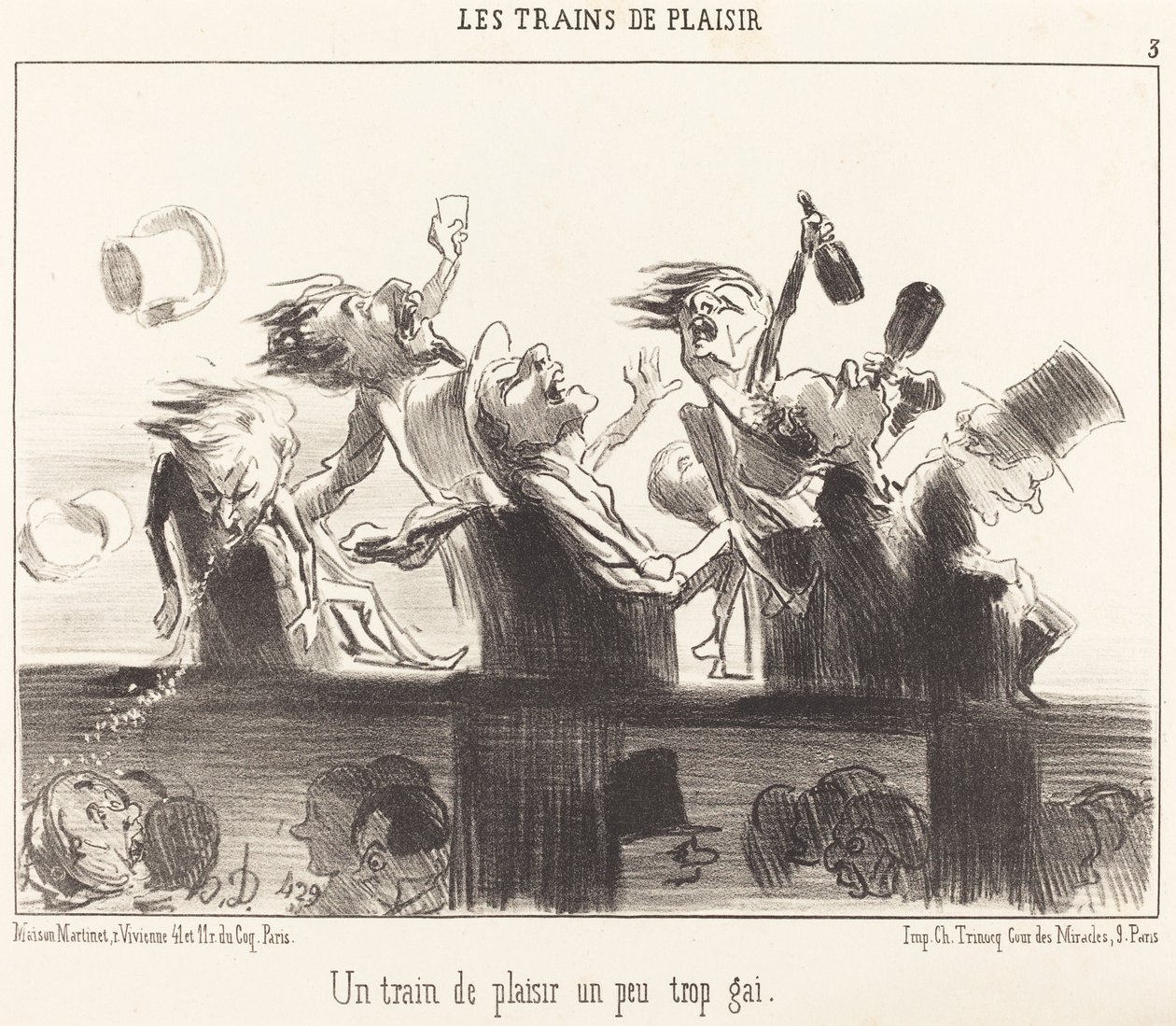 Et lysttog som er litt for muntert av Honoré Daumier