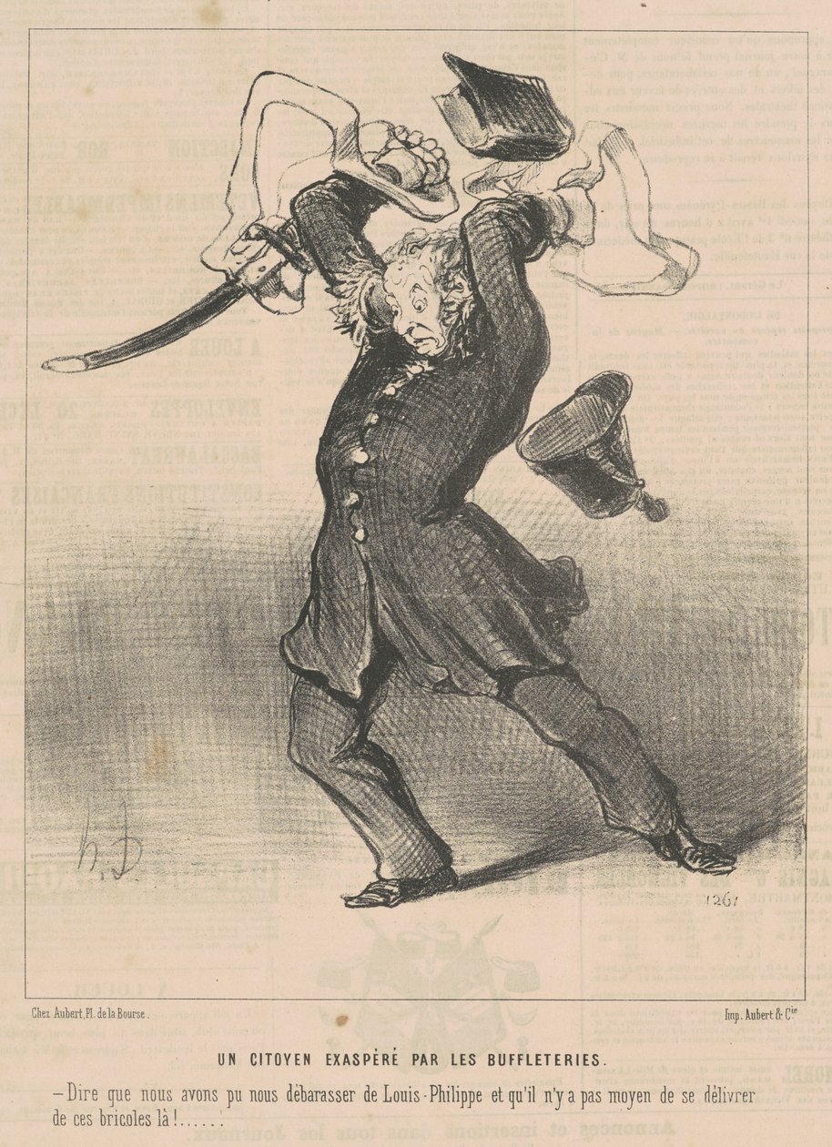 En borger irritert av bøflene av Honoré Daumier