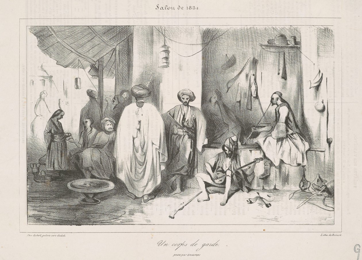 Et vakthus malt av Decamps av Honoré Daumier