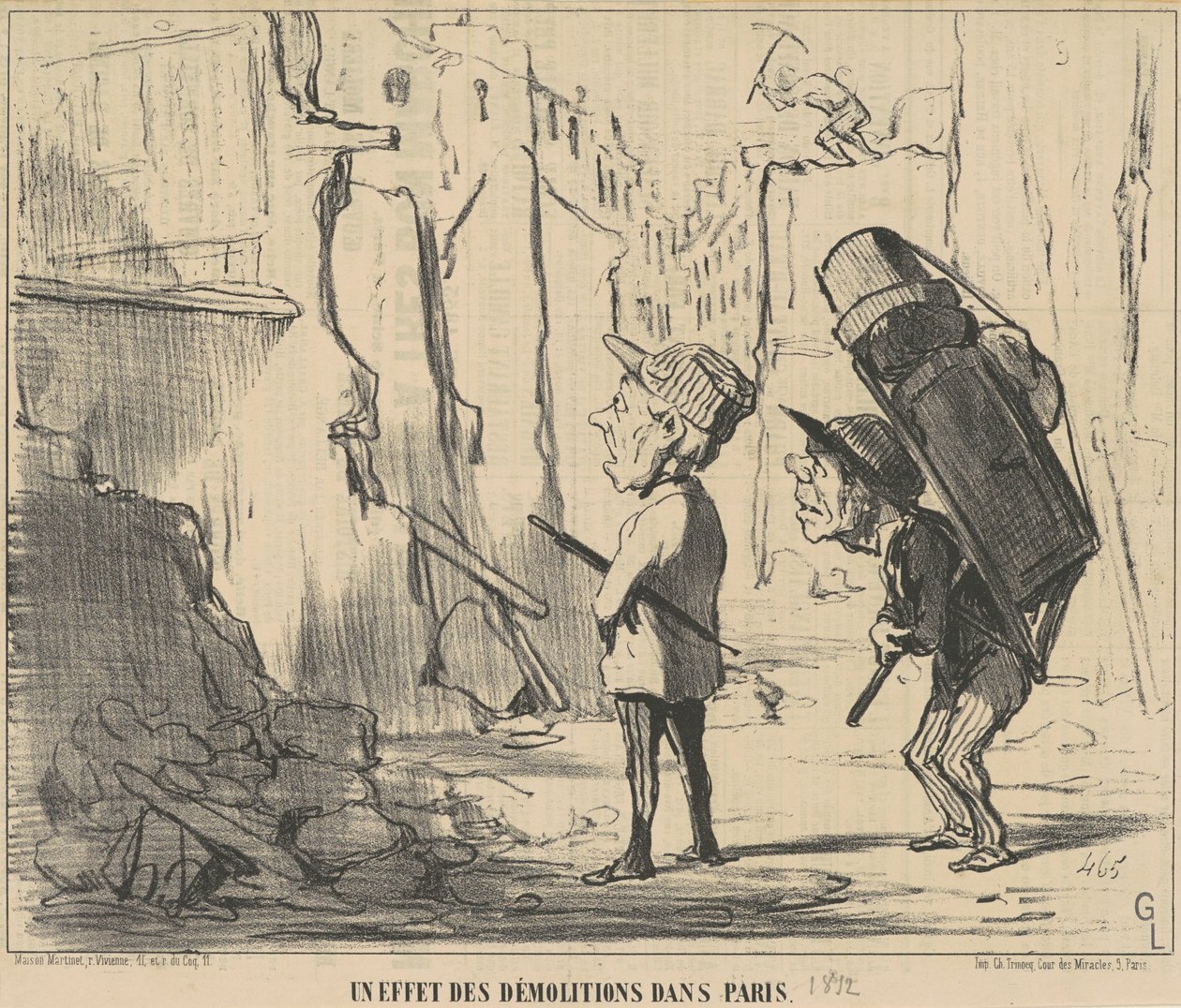 En effekt av rivingene i Paris av Honoré Daumier