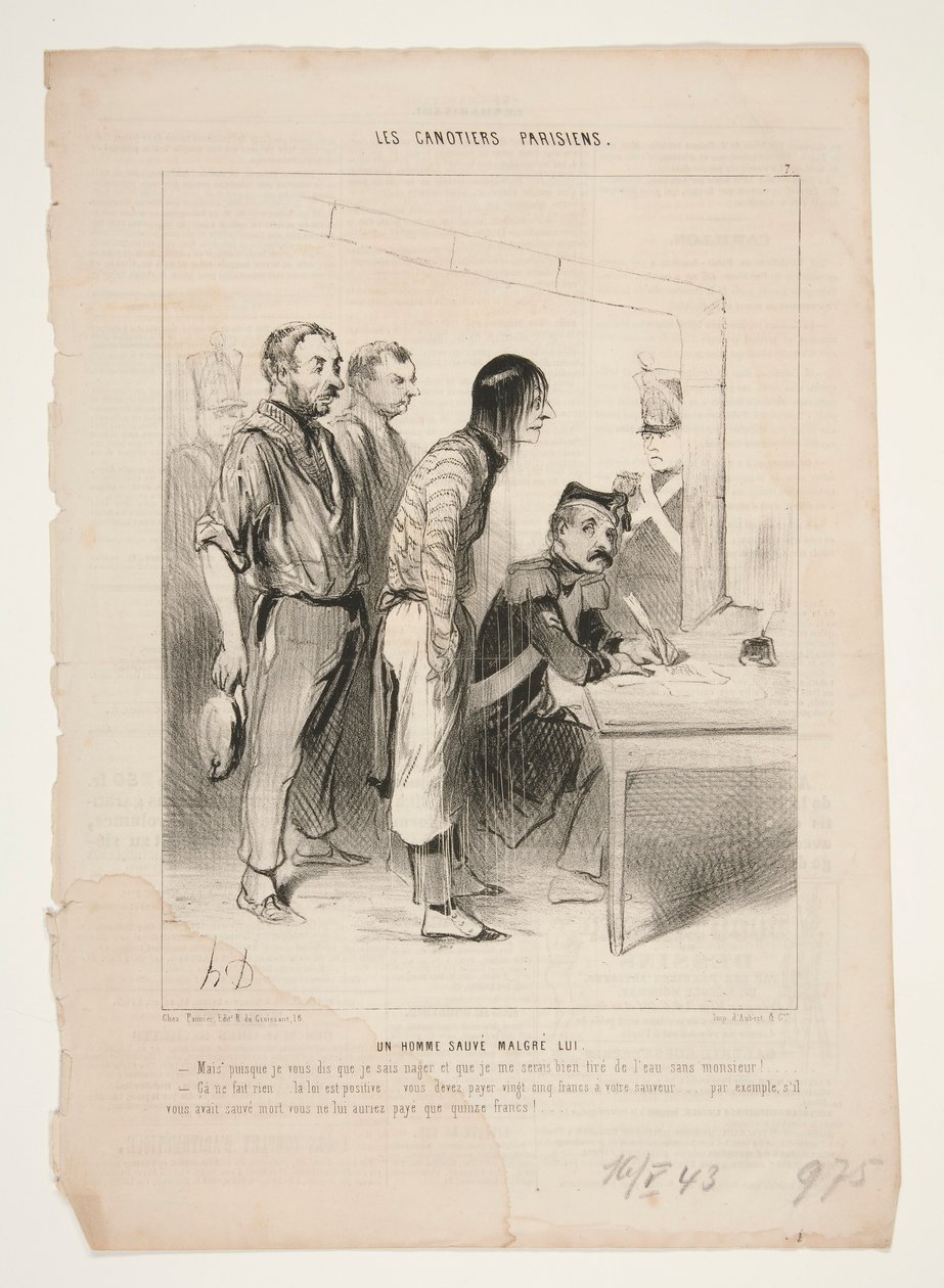 En mann redder på tross av seg selv av Honoré Daumier
