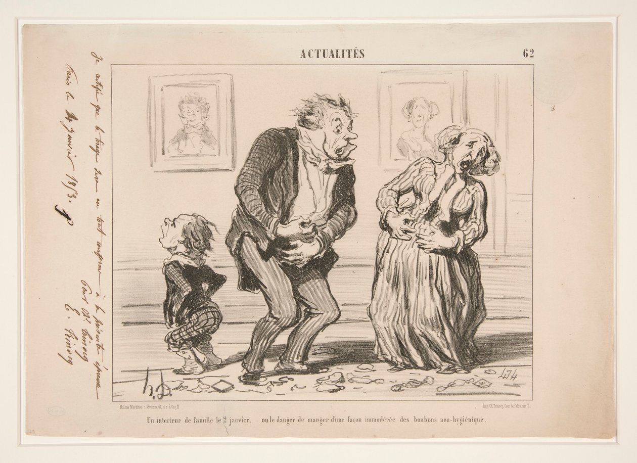Et familieinteriør 2. januar av Honoré Daumier