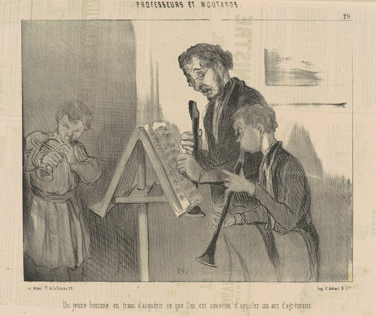 En ung mann i ferd med å tilegne seg... en kunst av nytelse av Honoré Daumier