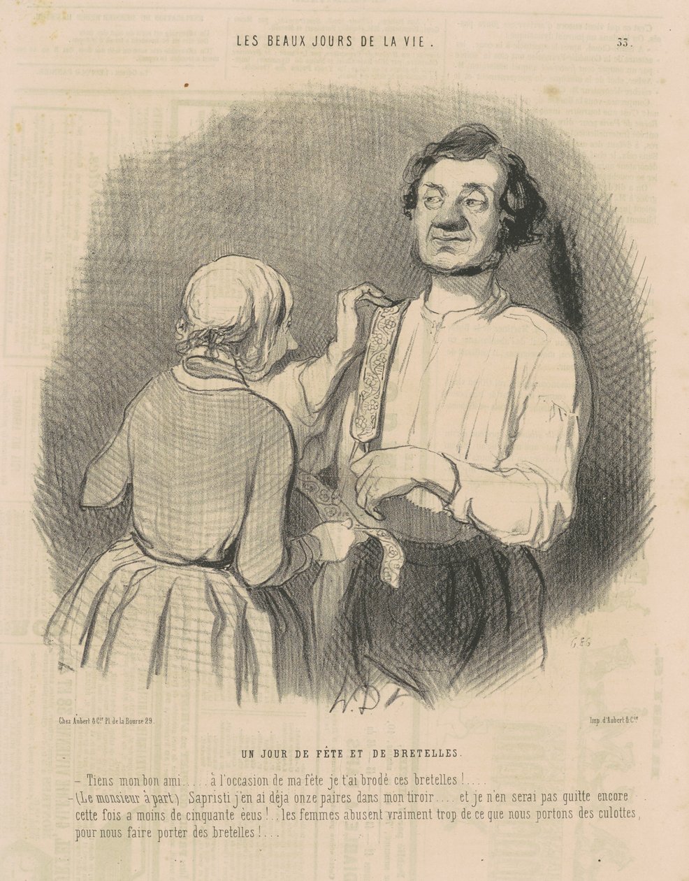 En dag med feiring og tannregulering av Honoré Daumier