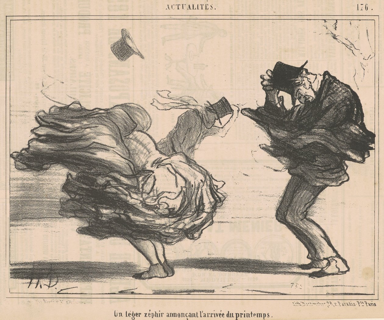 En lett sefyr som kunngjør vårens ankomst av Honoré Daumier
