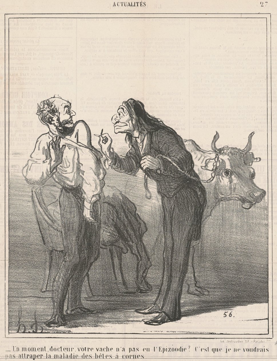 Vent... hadde ikke kua di epizooien? ... av Honoré Daumier