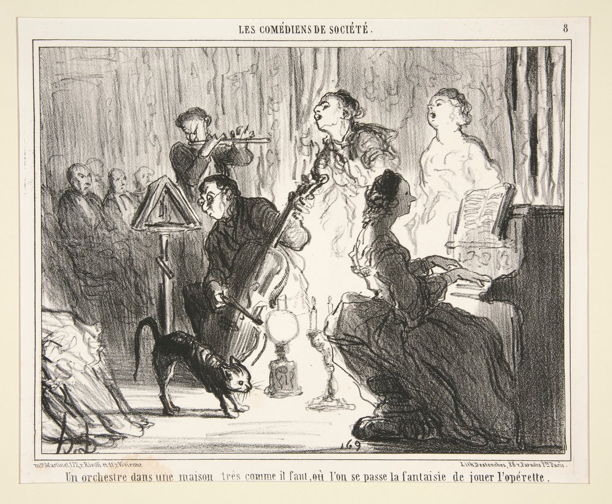 Et orkester i et hus av Honoré Daumier