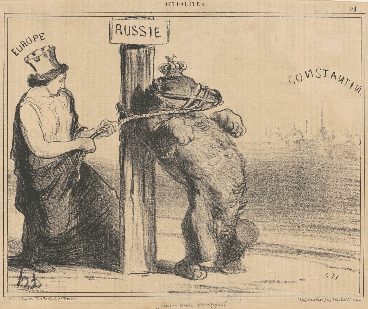 En opprørt bjørn av Honoré Daumier
