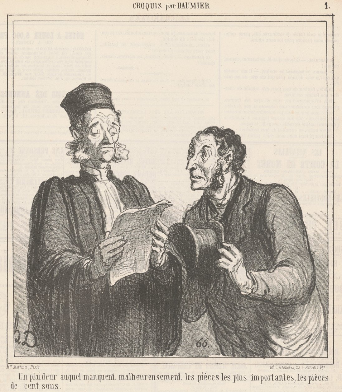 En saksøker som mangler... av Honoré Daumier