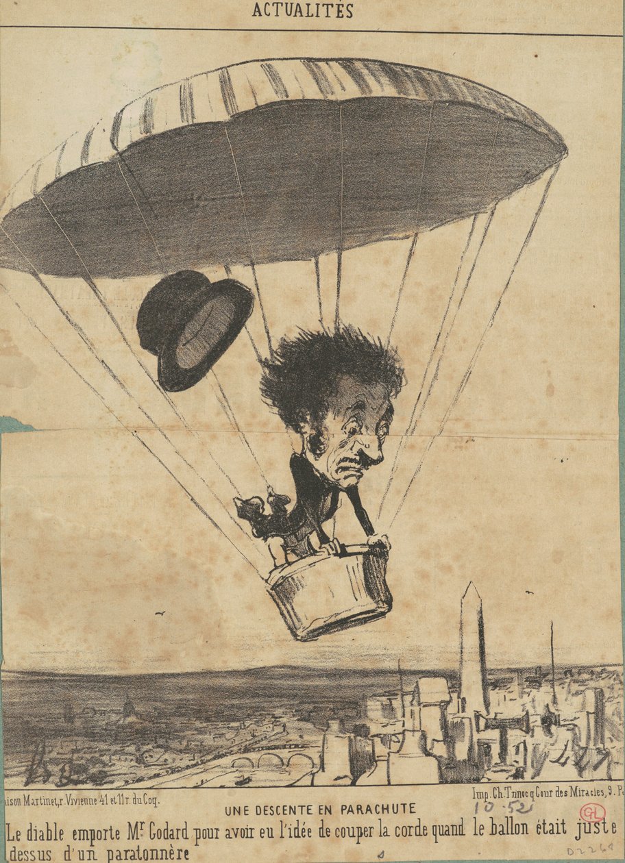 En fallskjermnedstigning av Honoré Daumier
