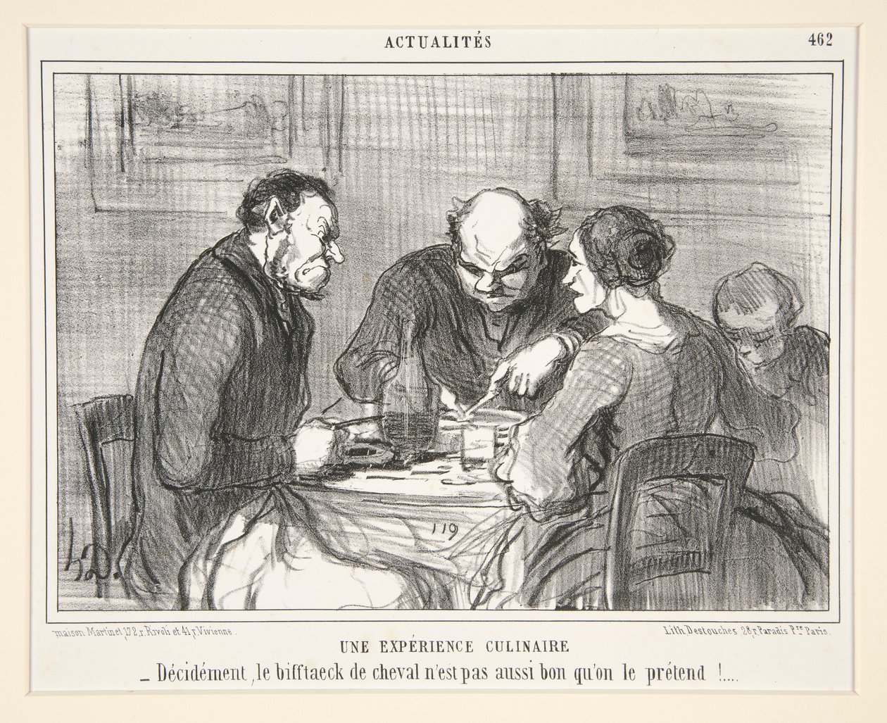 Une Experience Culinaire: Decidement, le bifftaeck de cheval n   1360241   no       norwegian Successfully Translated  Original: David Copperfield and the Waiter at Yarmouth (colour litho) Translat: David Copperfield and the Waiter at Yarmouth (colour lith av Honoré Daumier