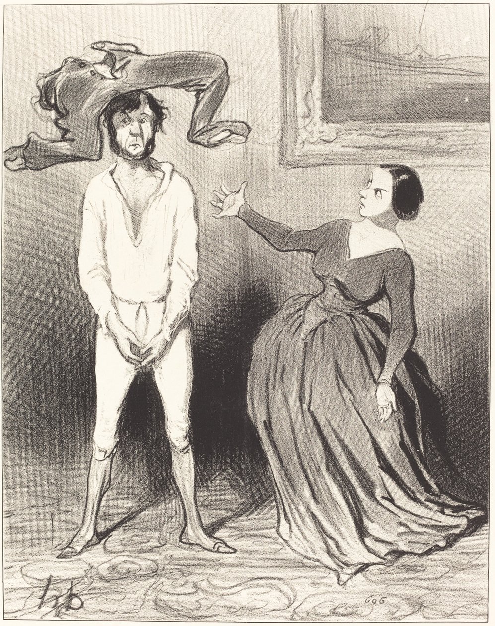 En kvinne som meg... satt en knapp tilbake?... av Honoré Daumier