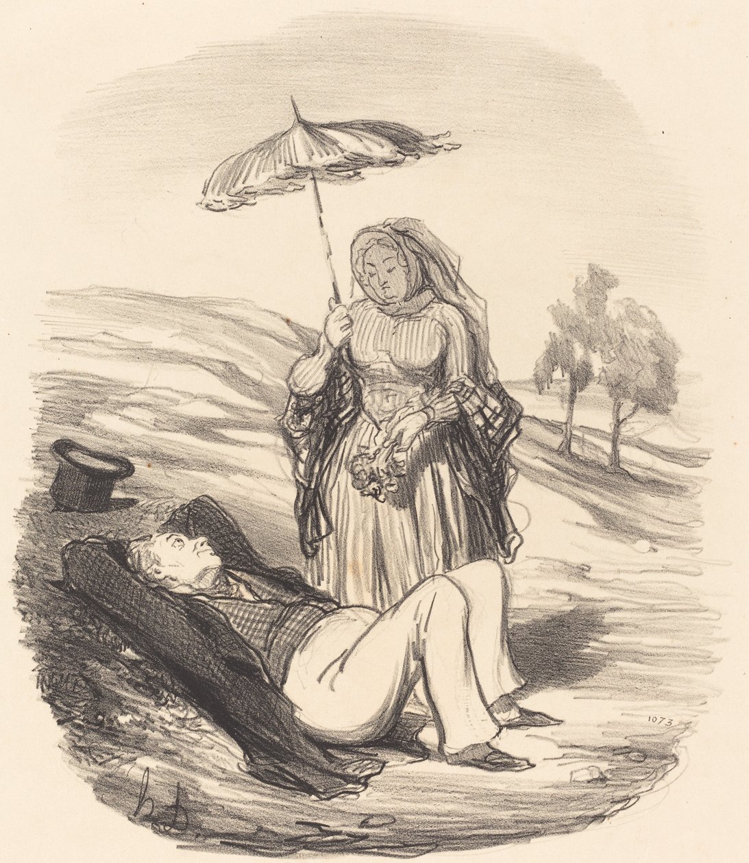En ekteskapelig gåtur av Honoré Daumier