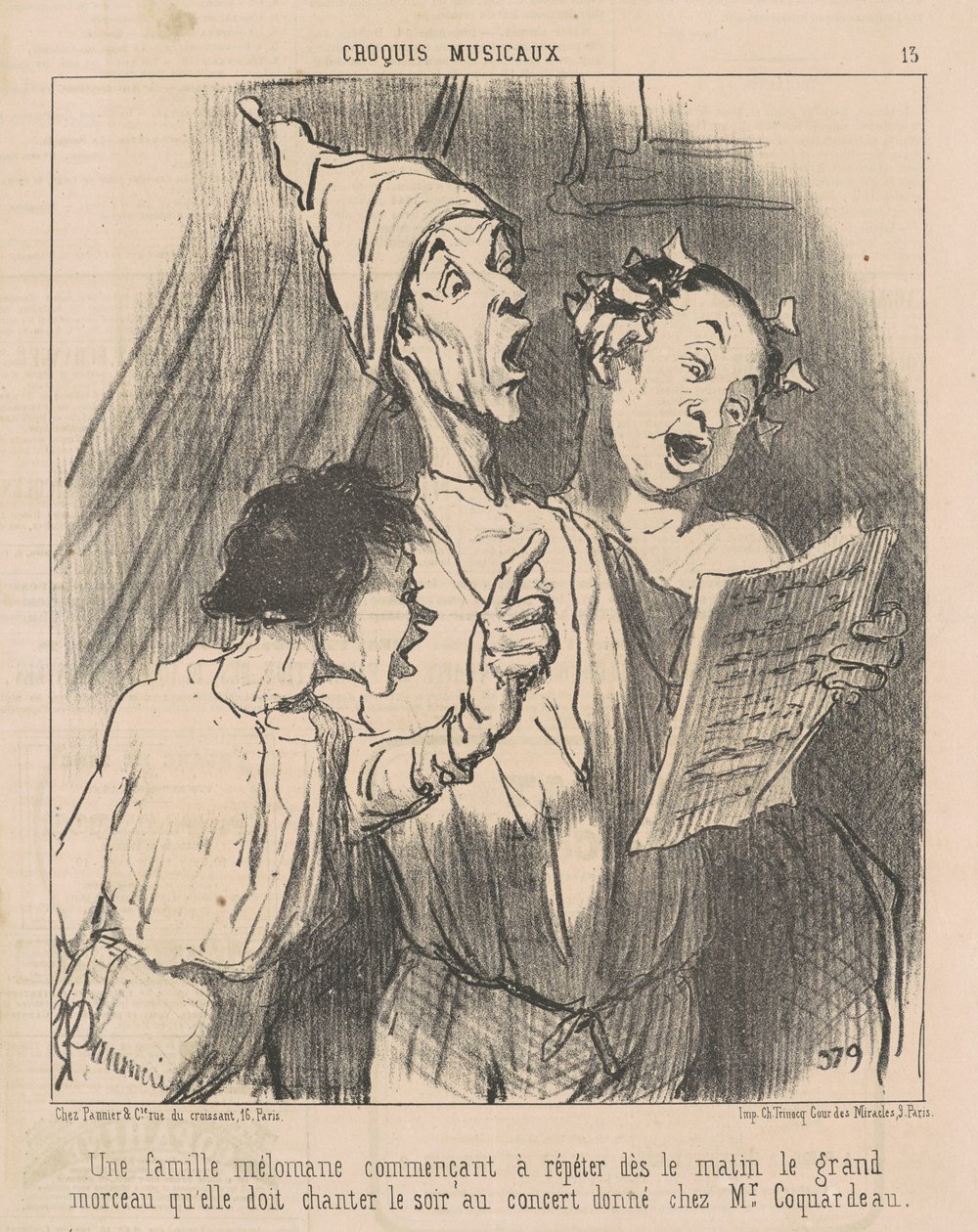 En musikkelskende familie... av Honoré Daumier