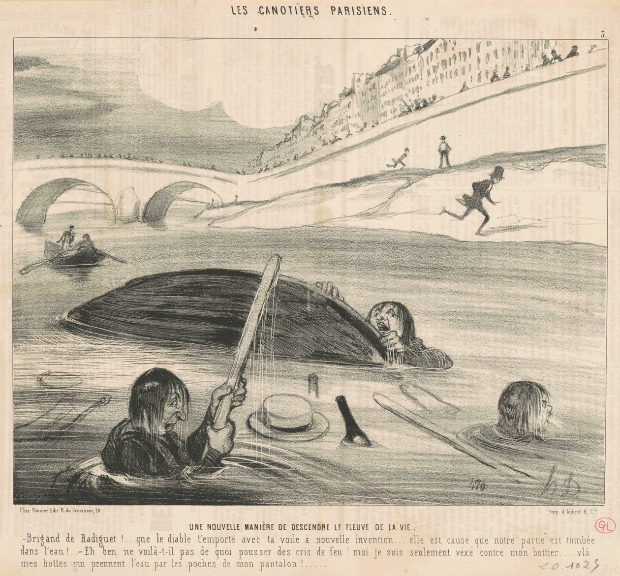 En ny måte å gå nedover livets elv av Honoré Daumier