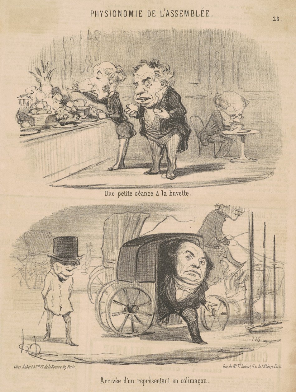 En liten økt i forfriskningsbaren av Honoré Daumier