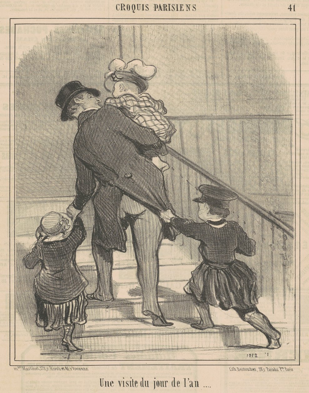 Et nyttårsbesøk av Honoré Daumier
