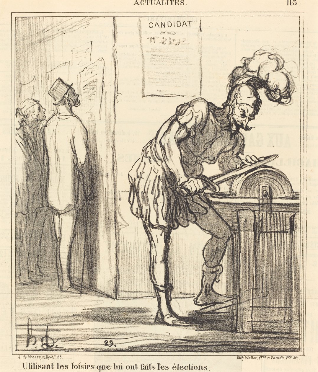 Bruker fritiden... av Honoré Daumier