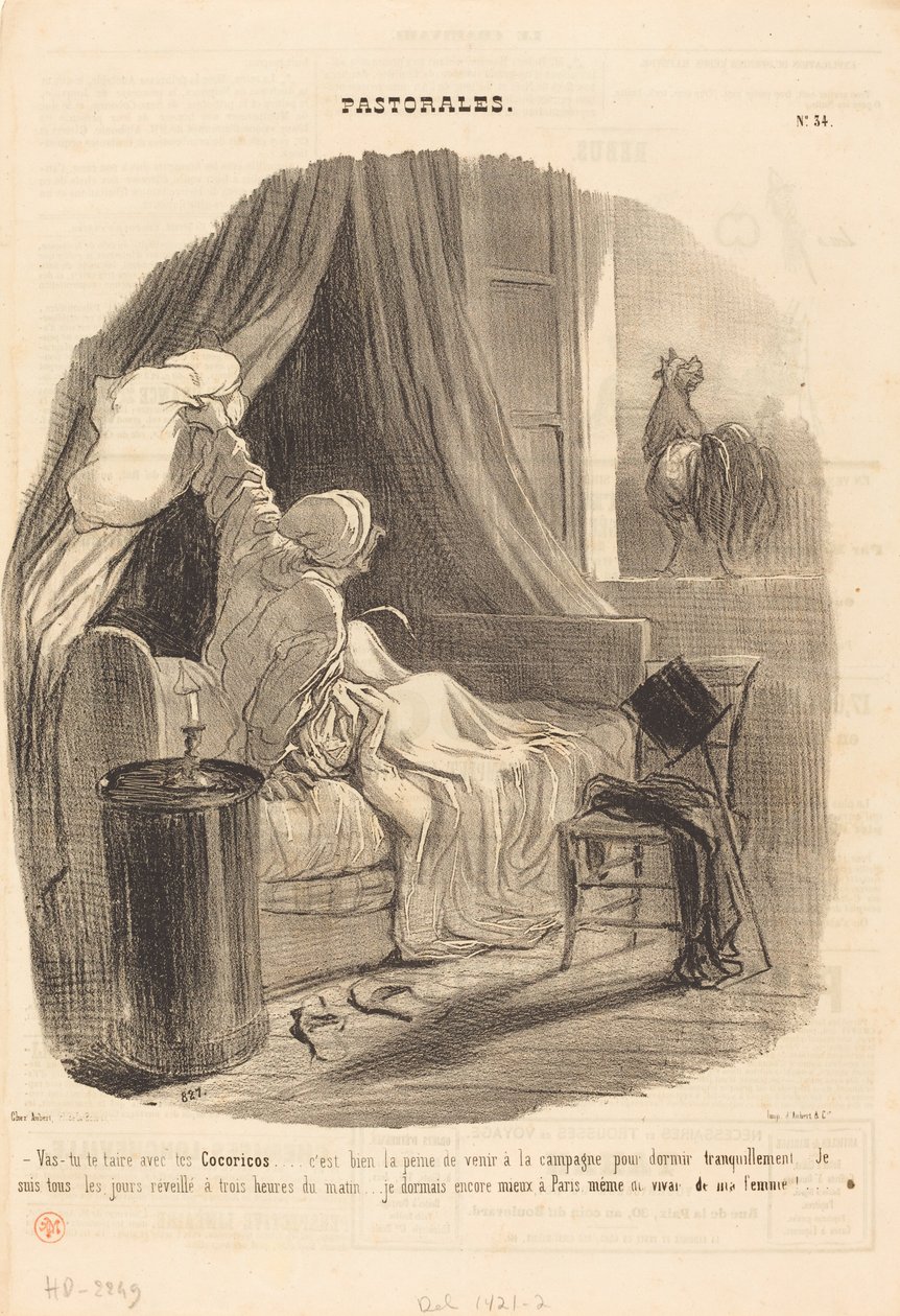 Vil du holde kjeft med Cocoricos... av Honoré Daumier