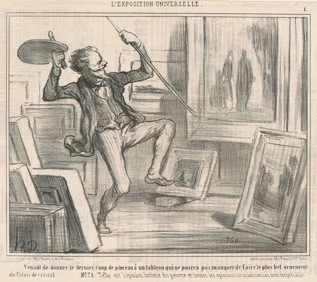 Etter å ha gitt det siste penselstrøket... av Honoré Daumier