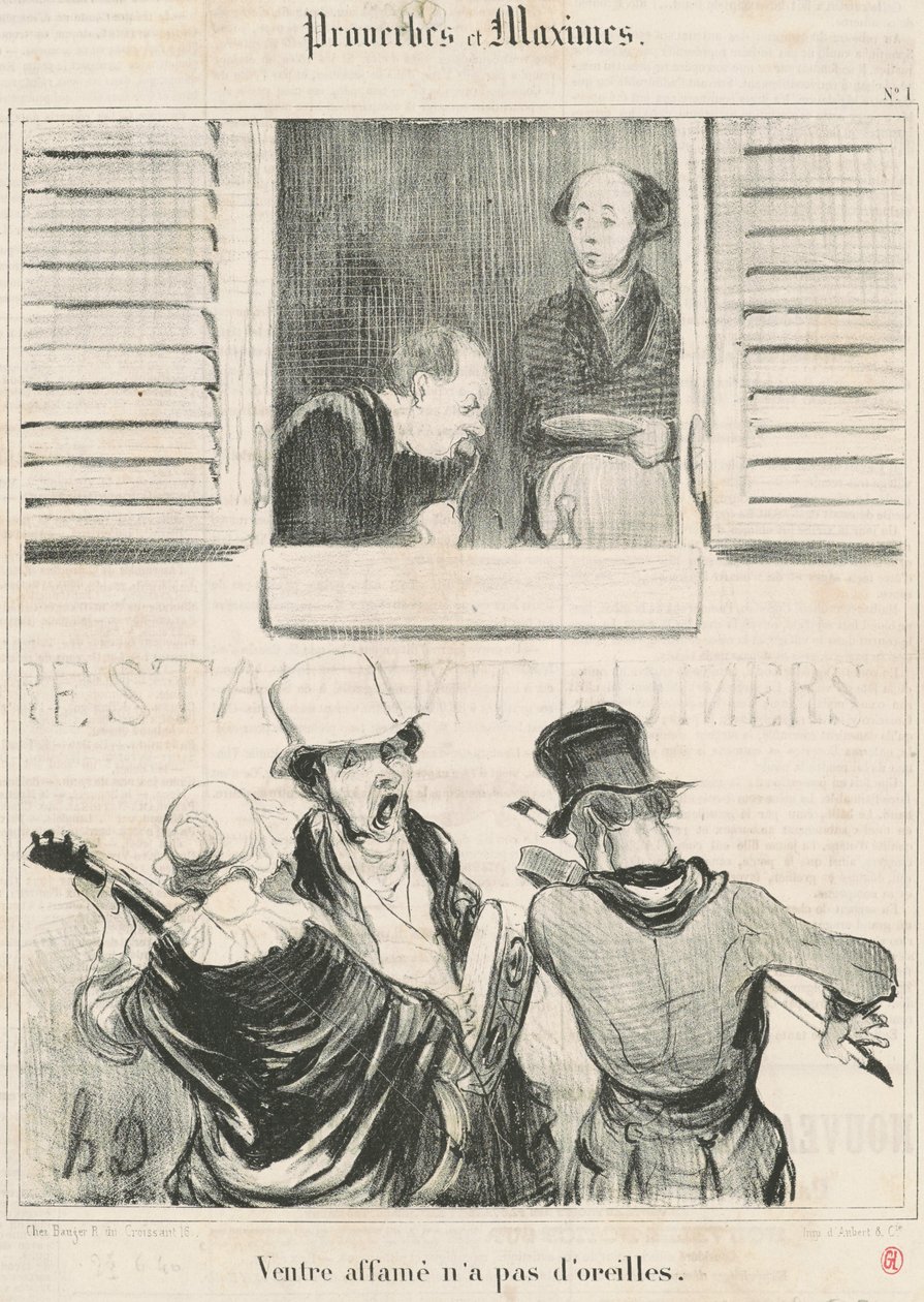 sulten mage har ingen ører av Honoré Daumier