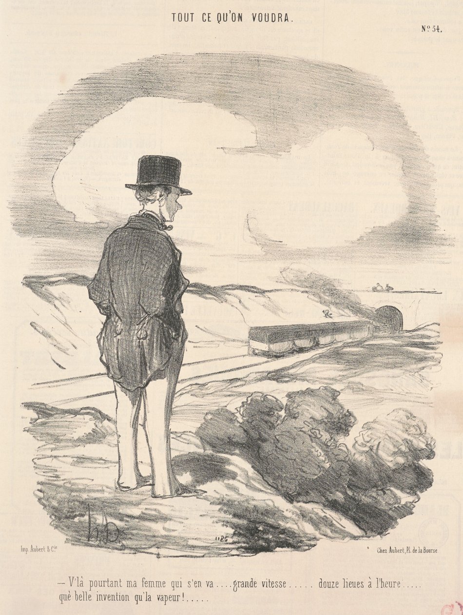 Men her er min kone som drar... av Honoré Daumier